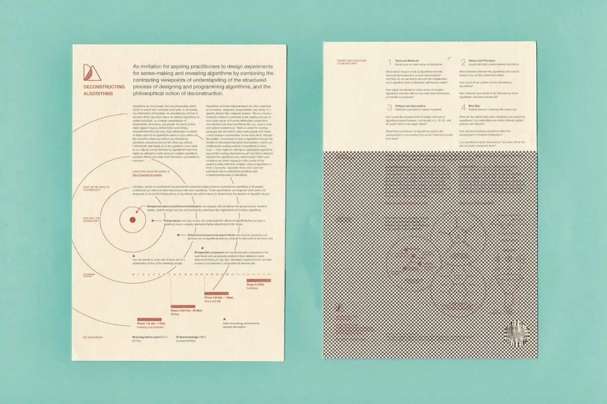 Deconstructing Algorithms thesis studio challenge brief