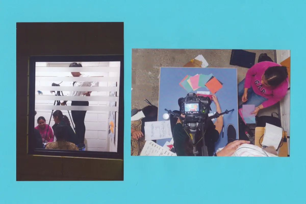 The team recording an Oribaka tutorial before the exhibition